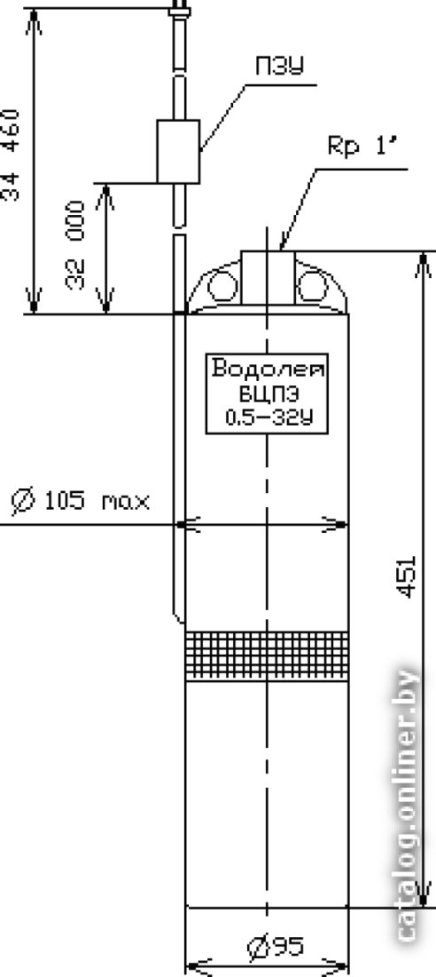 Скважинный насос Водолей БЦПЭ 0,5-32 У